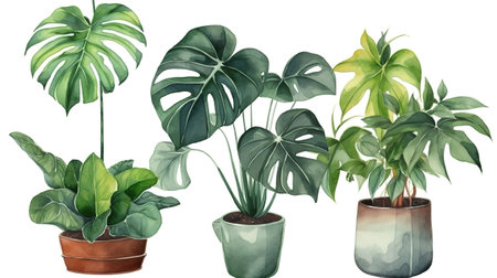 botanical clip art isolated on white background. Generative Aiの素材