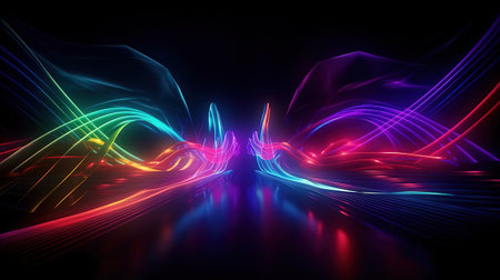 Ultraviolet, rainbow vibrant colors, laser show, Bright color. Generative Aiの素材