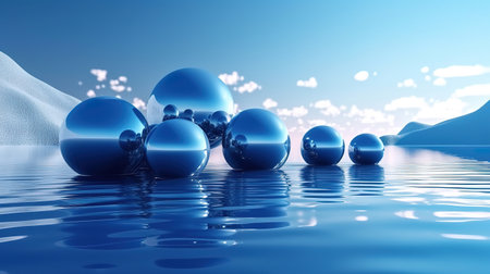 3d render, abstract futuristic background. Generative Aiの素材