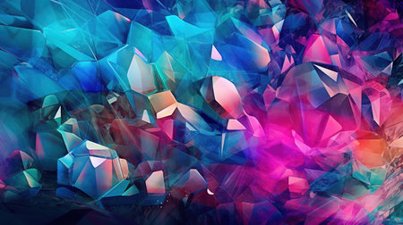3d render, abstract crystal background, iridescent texture. Generative Aiの素材