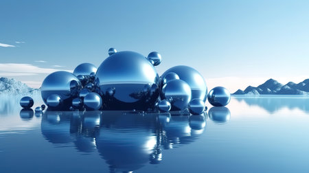 3d render, abstract futuristic background. Generative Aiの素材