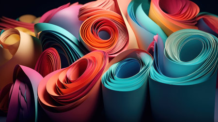 fashion background, swirl, pastel neon scrolls. Generative Aiの素材