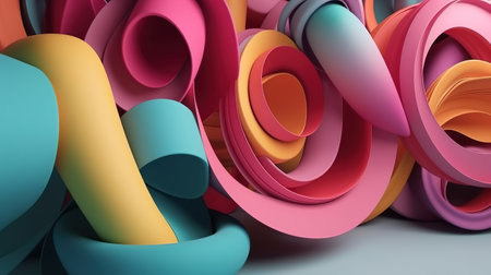 fashion background, swirl, pastel neon scrolls. Generative Aiの素材
