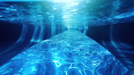 Clear water inside the swimming pool. Generative Aiの素材