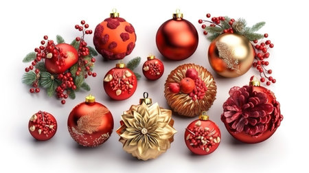 Winter holiday clip art isolated on white background. Generative Aiの素材