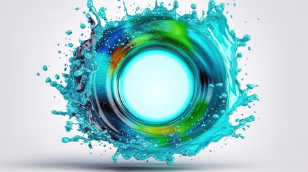 Set of opaque water splashes. Generative Aiの素材