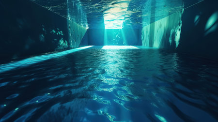3d rendering, abstract blue background. Generative Aiの素材