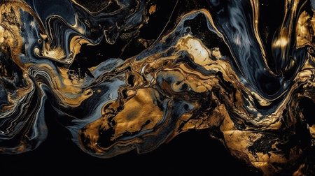 Abstract black agate background with golden veins. Generative Aiの素材