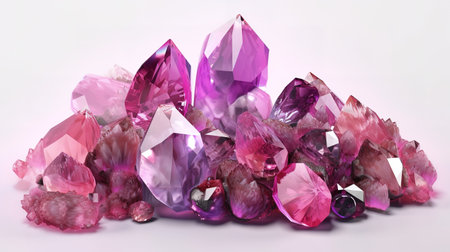 Reiki healing minerals, rough nuggets, faceted fashion gemstones. Generative Aiの素材