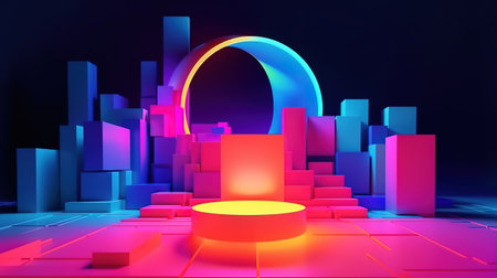3D abstract colorful fluid design background. Generative Aiの素材