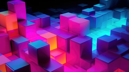 3D abstract colorful fluid design background. Generative Aiの素材