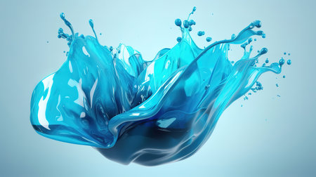 Liquid splash 3d illustration. Generative Aiの素材
