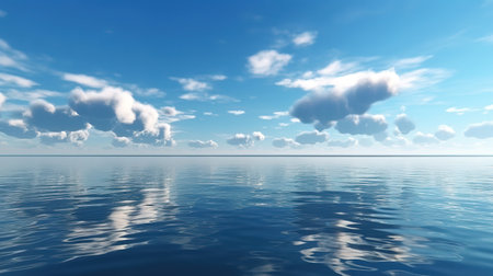white clouds in the blue sky. Abstract panoramic background. Generative Aiの素材
