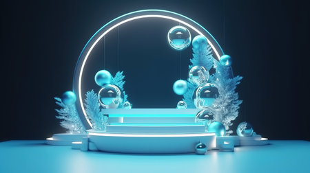 levitating Christmas ornaments. Generative Aiの素材