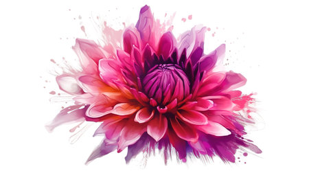 Pink flower decorative vintage illustration isolated on white background. Generative Aiの素材