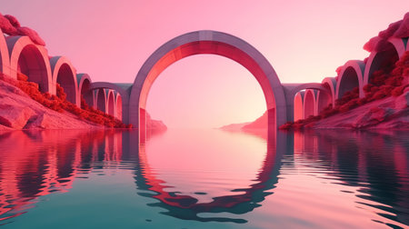 Northern seascape, fantastic scenery with calm water. Generative Aiの素材