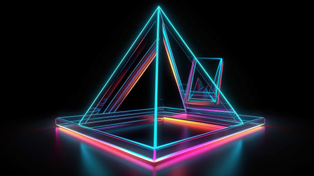 Laser linear shape glowing in the dark, Bright colo. Generative Aiの素材
