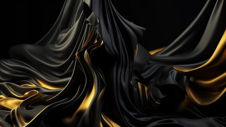 Realistic glossy black background. Generative Aiの素材