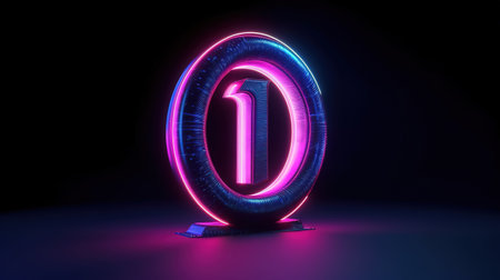 3d render, number one, the best digital symbol. Generative Aiの素材