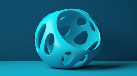 3d render, abstract layered curvy object with hole. Generative Aiの素材