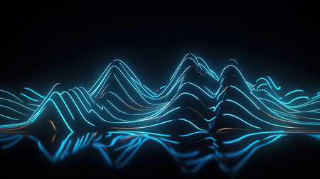 3d render, abstract simple background with glowing zigzag lines. Generative Aiの素材