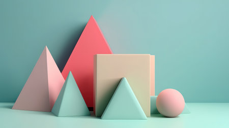 3d render of geometric shapes background. Generative Aiの素材