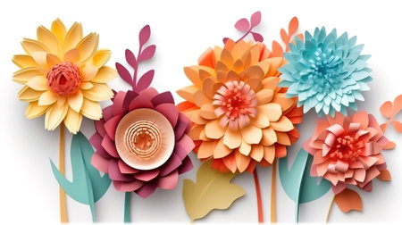 Decorative design elements, greeting card, Bright color. Generative Aiの素材