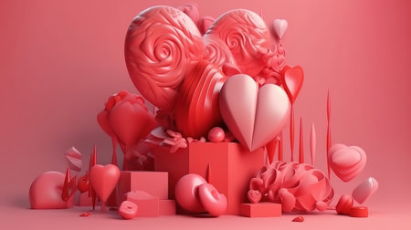 Women's day sign with balloons. Generative Aiの素材