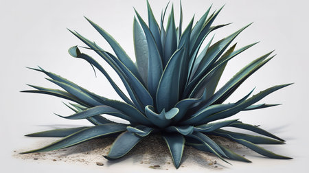 Blue agave plant top view. Generative Aiの素材