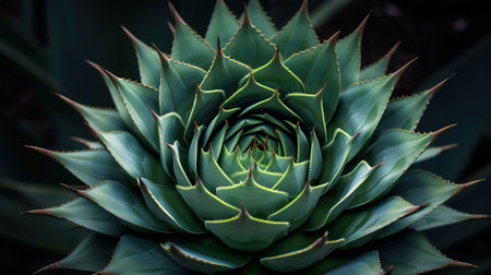 Center of an Agave Parryi plant. Generative Aiの素材