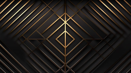 Luxury abstract black metal background with golden light lines. Generative Aiの素材