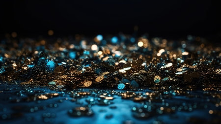 blue, gold and black. de focused. banner. Generative Aiの素材