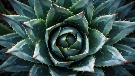 Background of pretty pots of aloe vera. Generative Aiの素材