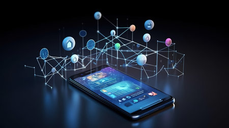 Worldwide communication concept. Generative Aiの素材