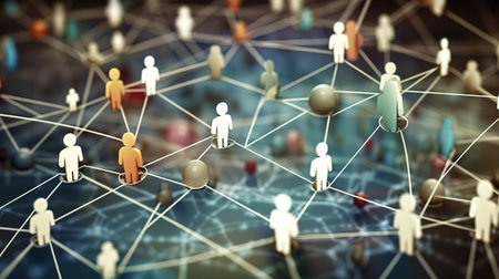 Social networking concept. Generative Aiの素材