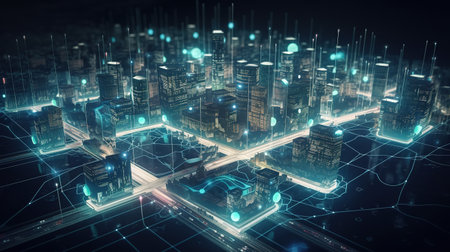 Communication network concept. Generative Aiの素材