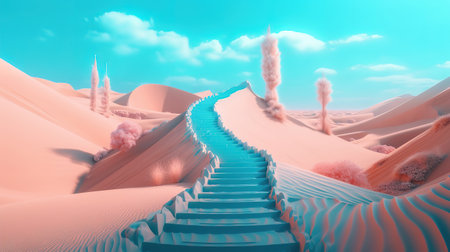 3d render. Abstract surreal background. Generative Aiの素材