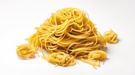 Pasta fresh (italian spaghetti) in classic style on white background. Generative Aiの素材