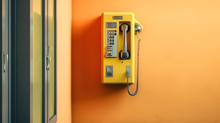 Payphone on the wall. Generative Aiの素材
