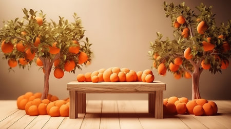 Wooden planks looking out to forest. Generative Aiの素材