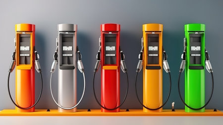 Charging station for electric cars. Generative Aiの素材