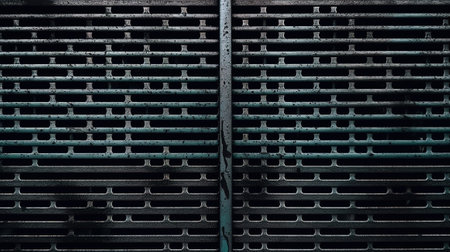Steel black protective grille with mesh background texture and pattern. Generative Aiの素材
