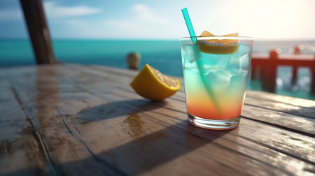 Cocktails realistic pina colada composition. Generative Aiの素材