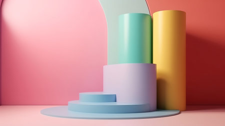 Background 3d with stage product shape podium. Generative Aiの素材