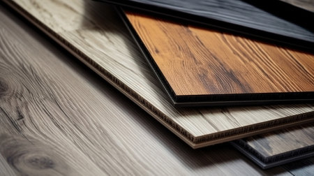Laminate background. Samples of laminate or parquet with a pattern. Generative Aiの素材
