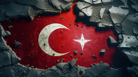 Tragedy in Turkey concept, Bright color. Generative Aiの素材