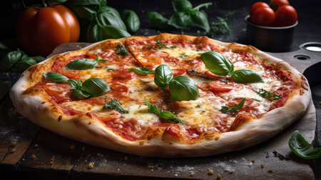 Pizza food background. Generative Aiの素材