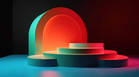 Gradient podium background. Generative Aiの素材
