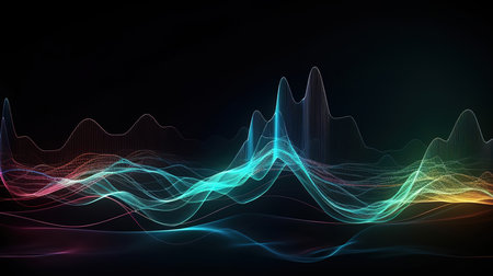 3d abstract modern background with flowing particles. Generative Aiの素材