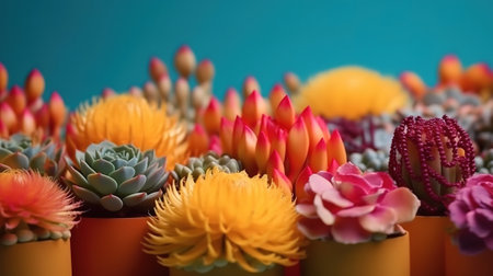 Variety of cacti and succulents for home decor. Generative Aiの素材